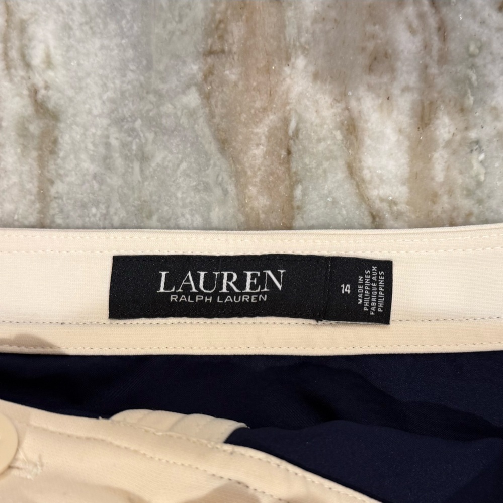NWT Women’s LAUREN RALPH LAUREN Button front two tone pencil skirt- Size 14 - Picture 8 of 9